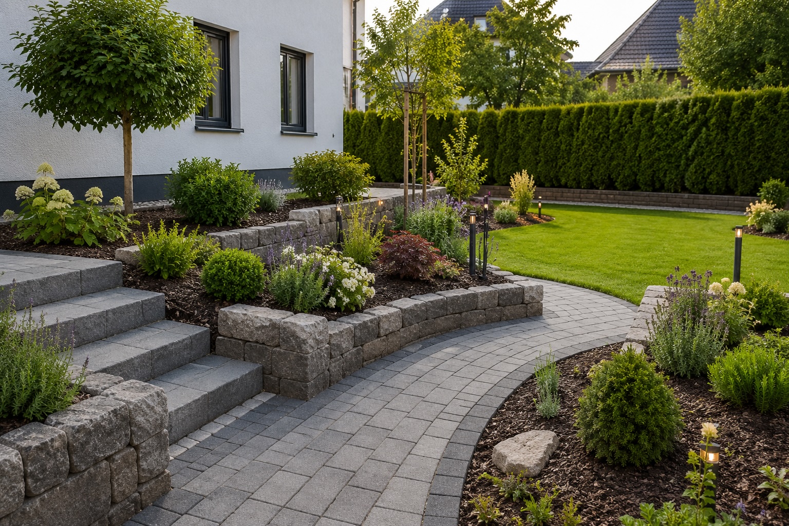 Garten- und Landschaftsbau mit gepflegten Außenanlagen